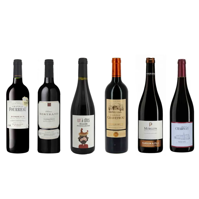 Coffret de vins Petit Budget- 6 Bouteilles vin rouge