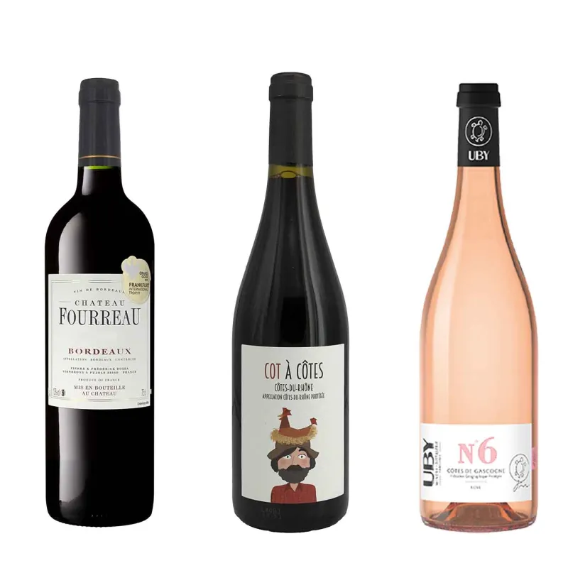 Coffret de vins Petit Budget-3 Bouteilles