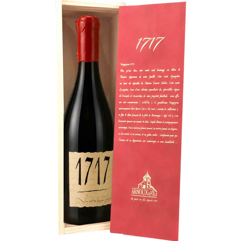 Pour faire plaisir sans se tromper : le coffret bois Vacqueyras 1717 !