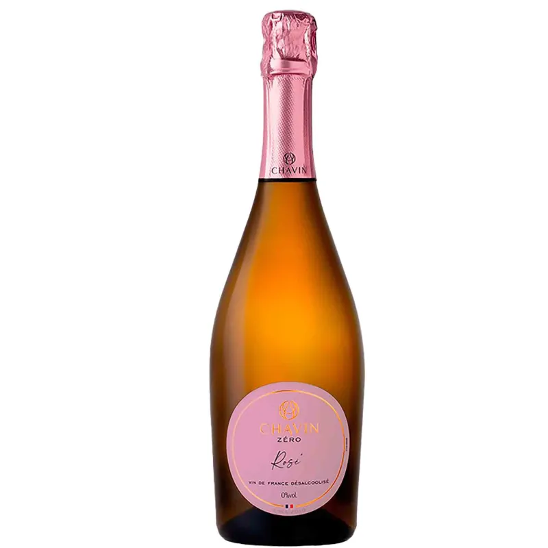 Vin de France désalcoolisé | Effervescent Rosé - Chavin Zéro