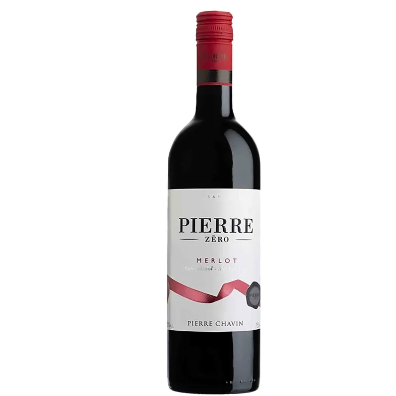 Merlot Pierre Zéro -  vin rouge sans alcool -  souple et fruité