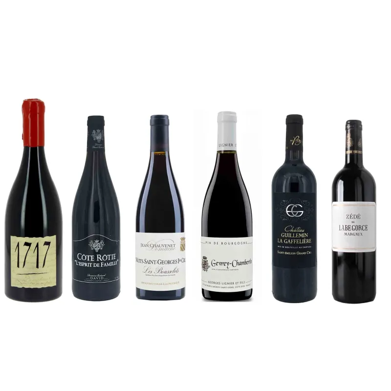 Coffret vin Grand Cru 6 Bouteilles de vins rouges