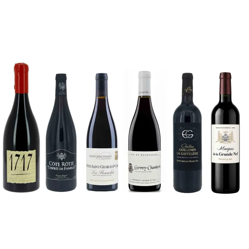 Coffret vin Grand Cru 6 Bouteilles de vins rouges