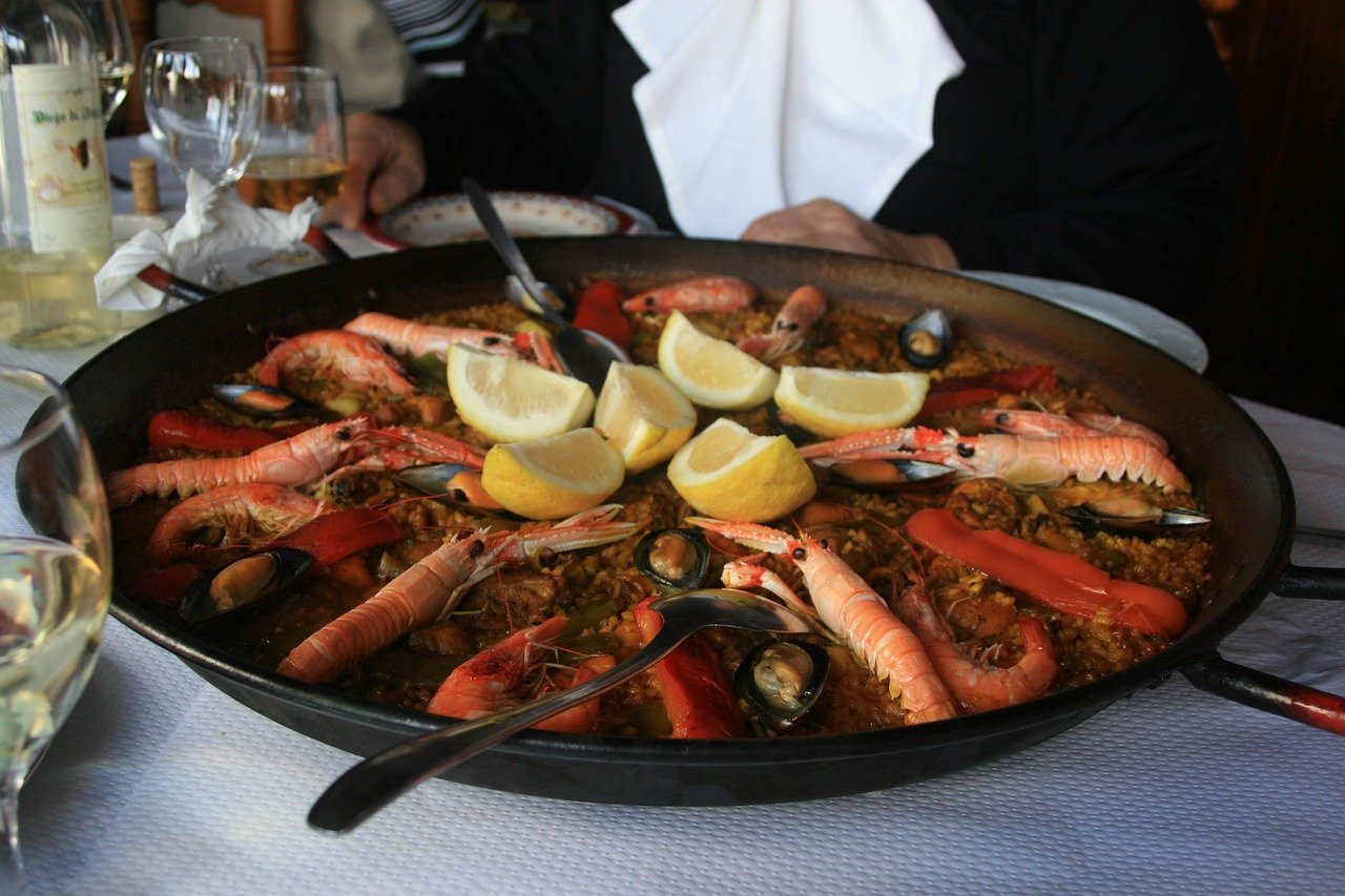 Paëlla et vin