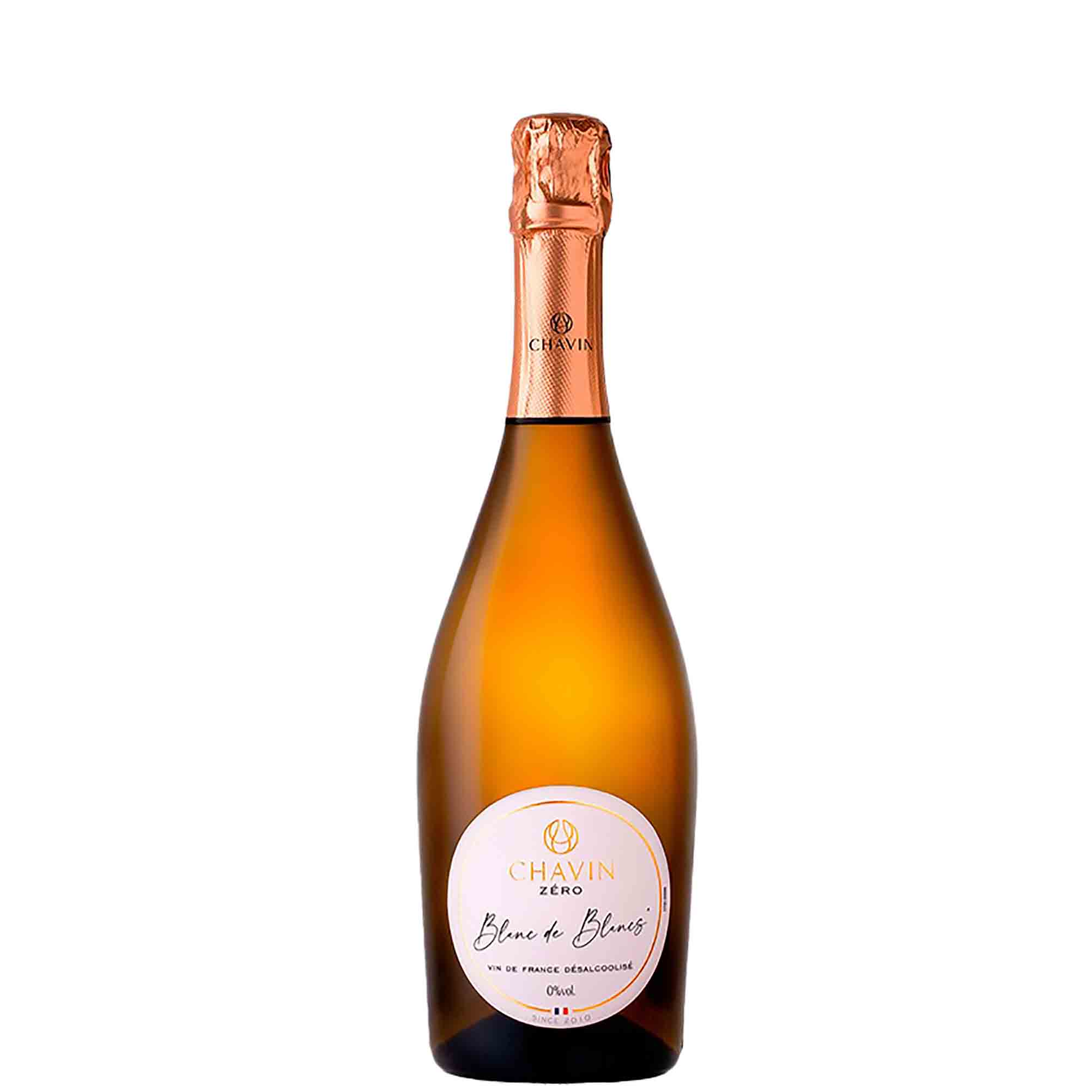 Vin de France désalcoolisé | Effervescent Blanc de Blancs - Chavin Zéro