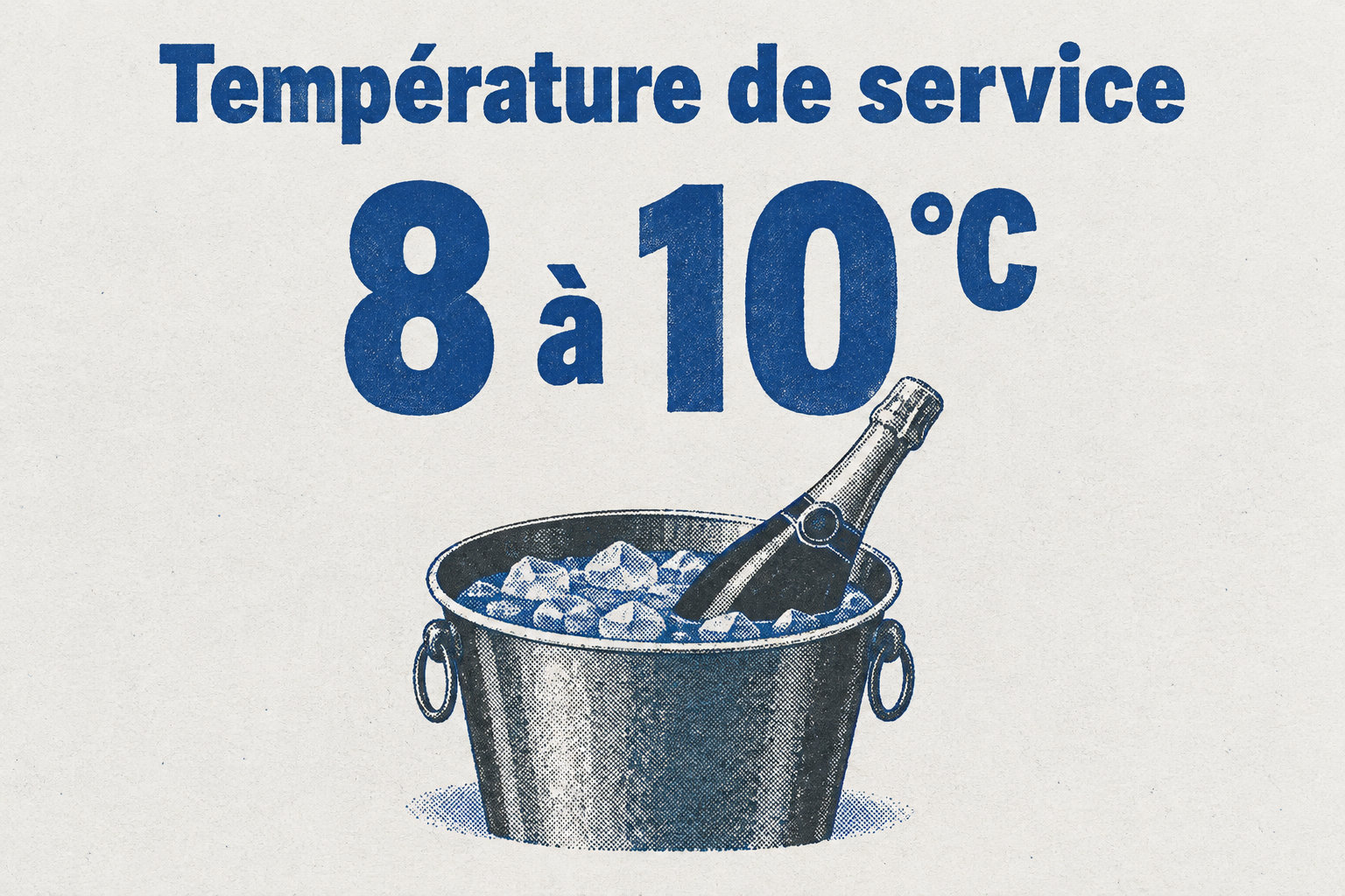 Le Champagne se sert entre 8 et 10 °C.